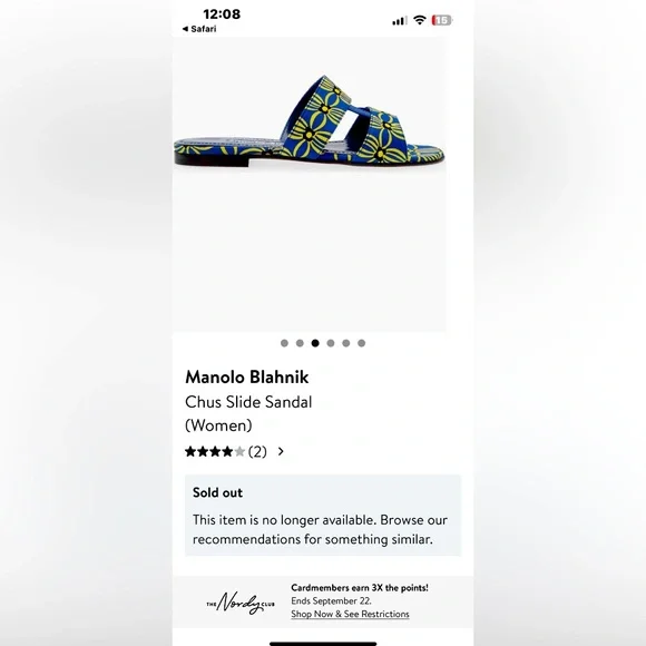 Manolo Blahnik Chus Blue Yellow Floral Sandals size 37 (6.5/7) - Picture 2 of 8